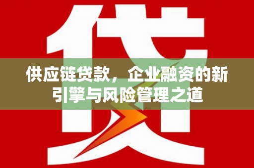 狮潭供应链贷款，企业融资的新引擎与风险管理之道