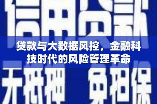 狮潭贷款与大数据风控，金融科技时代的风险管理革命