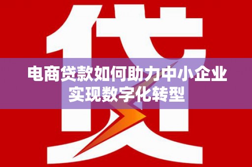 狮潭电商贷款如何助力中小企业实现数字化转型
