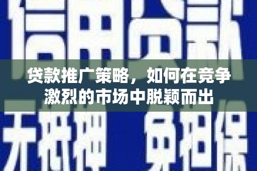 狮潭贷款推广策略，如何在竞争激烈的市场中脱颖而出
