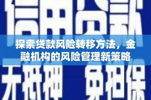 狮潭探索贷款风险转移方法，金融机构的风险管理新策略