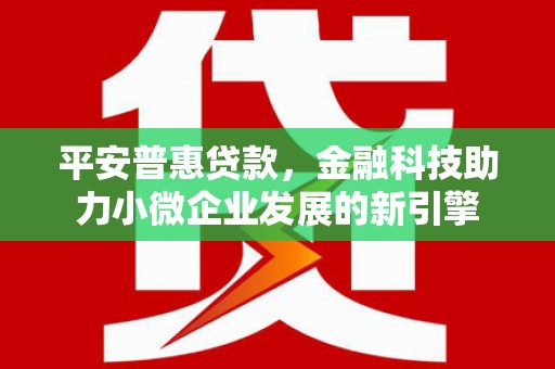 狮潭平安普惠贷款，金融科技助力小微企业发展的新引擎