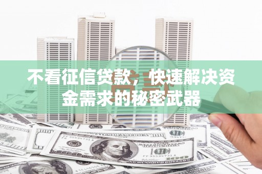 狮潭不看征信贷款，快速解决资金需求的秘密武器