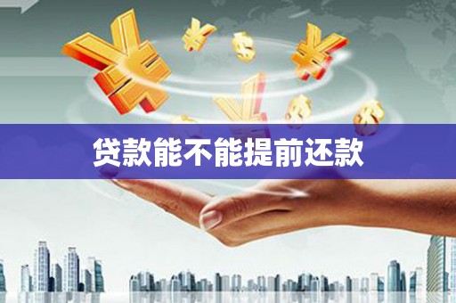 狮潭贷款能不能提前还款