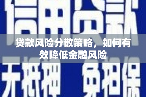 狮潭贷款风险分散策略，如何有效降低金融风险