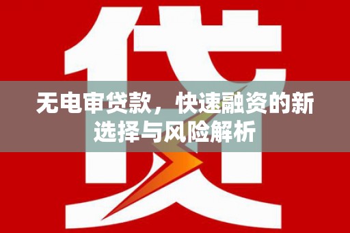 狮潭无电审贷款，快速融资的新选择与风险解析