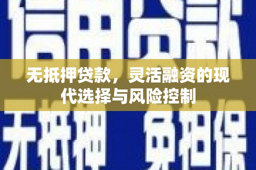 狮潭无抵押贷款，灵活融资的现代选择与风险控制