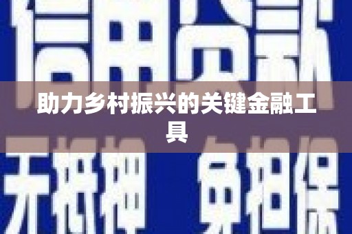 狮潭助力乡村振兴的关键金融工具