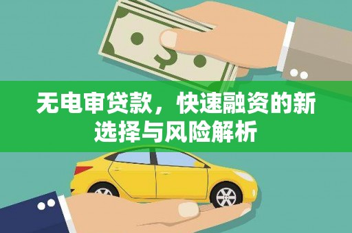 狮潭无电审贷款，快速融资的新选择与风险解析