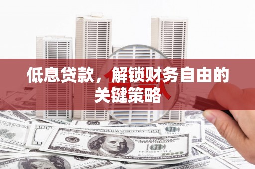 狮潭低息贷款，解锁财务自由的关键策略