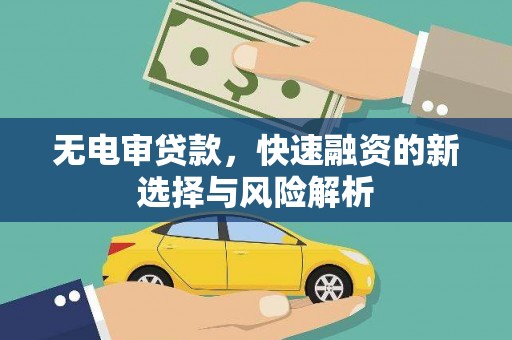 狮潭无电审贷款，快速融资的新选择与风险解析