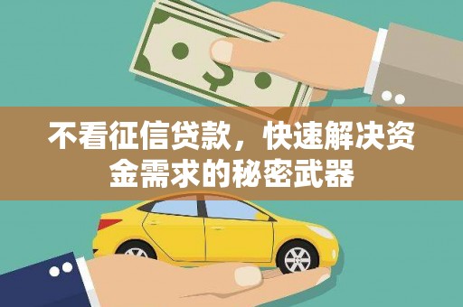 狮潭不看征信贷款，快速解决资金需求的秘密武器