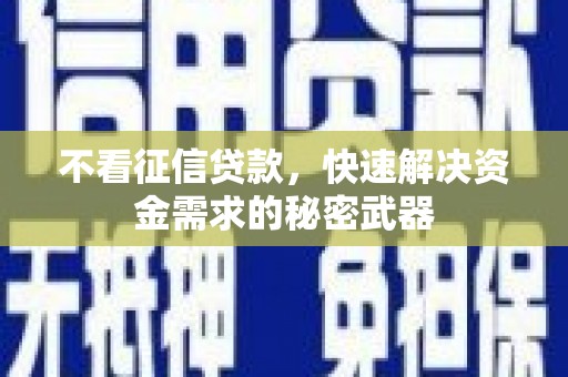 狮潭不看征信贷款，快速解决资金需求的秘密武器