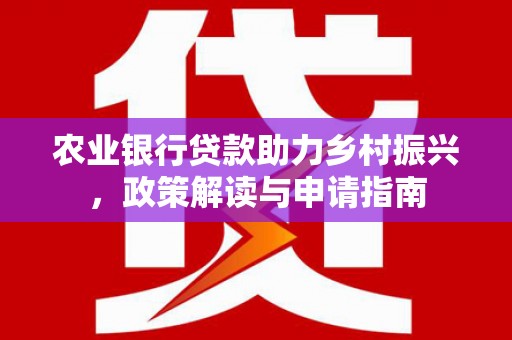 狮潭农业银行贷款助力乡村振兴，政策解读与申请指南