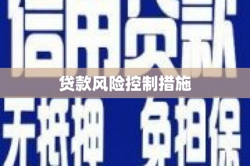 狮潭贷款风险控制措施