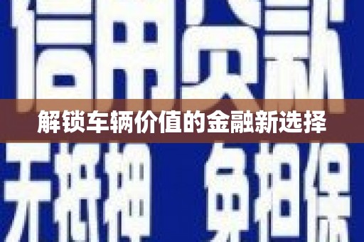 狮潭解锁车辆价值的金融新选择